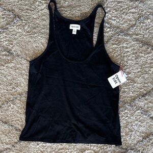 🖤 Open Edit Ribbed Tank Top – Black – Size L – NWT – Pima Cotton